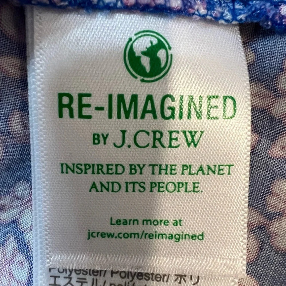 J. Crew Factory Viscose Blue Ditsy Floral Smocked Midi Dress. Size XL. - Picture 14 of 16